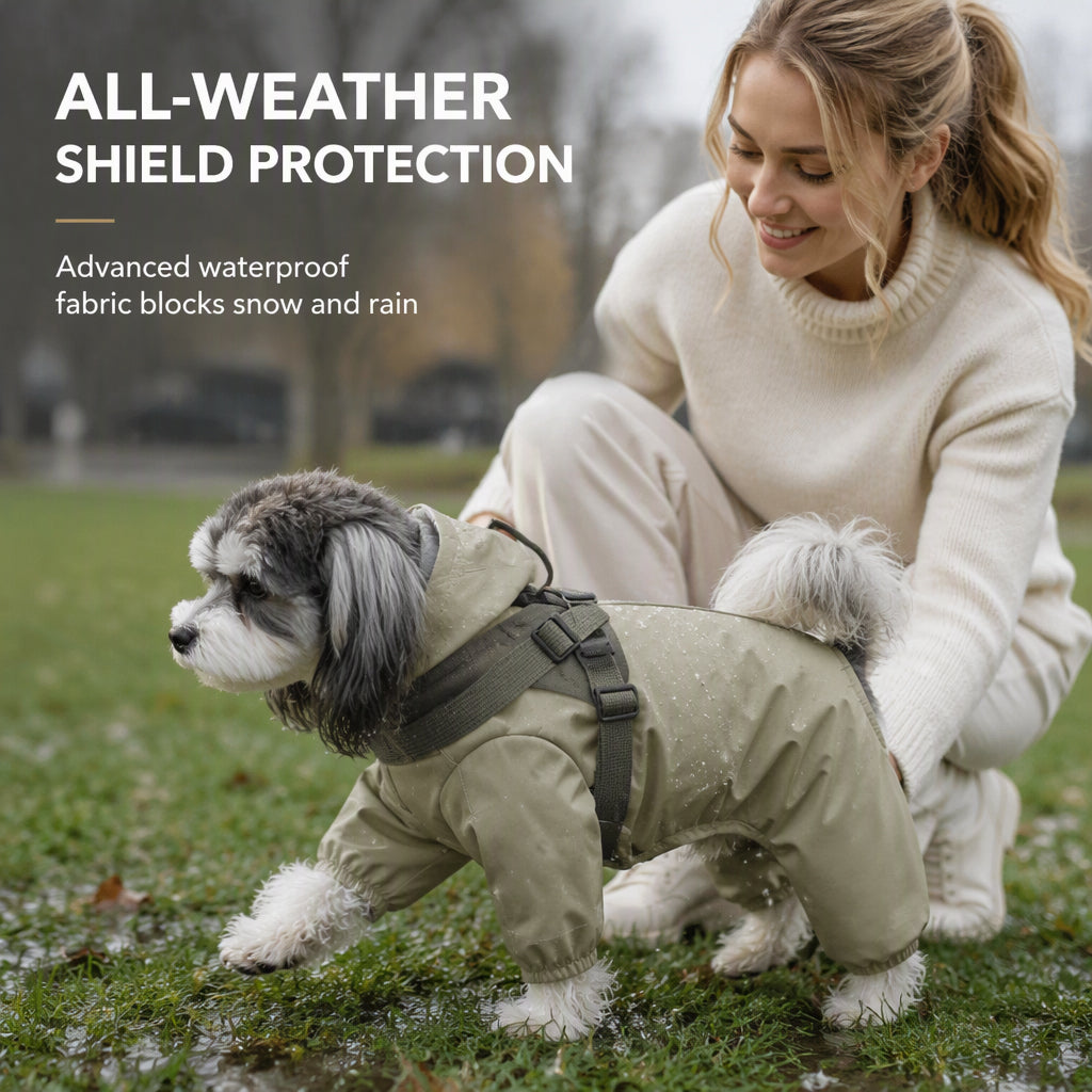 🐶 LIMITED-TIME 50% OFF! ❄️ Warm Padded Dog Winter Coat – Waterproof, Windproof, With Harness Rings ✨
