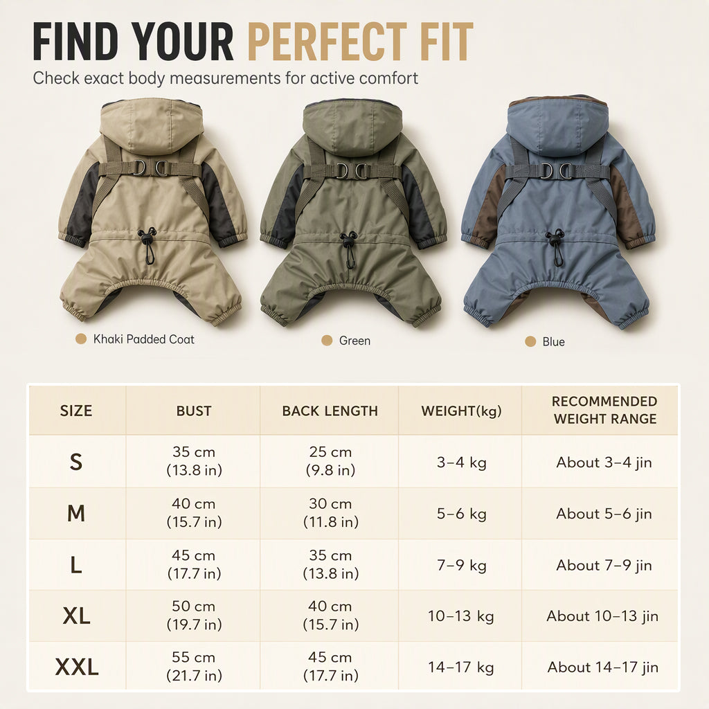🐶 LIMITED-TIME 50% OFF! ❄️ Warm Padded Dog Winter Coat – Waterproof, Windproof, With Harness Rings ✨