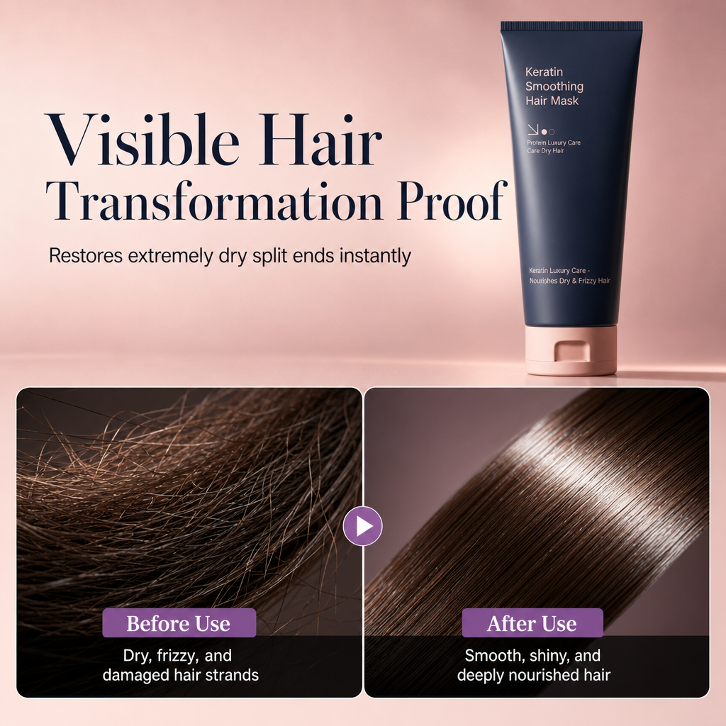 Keratin Smoothing Hair Mask 320ml Nourishing and Repairing Treatment for Dry Frizzy and Damaged Hair