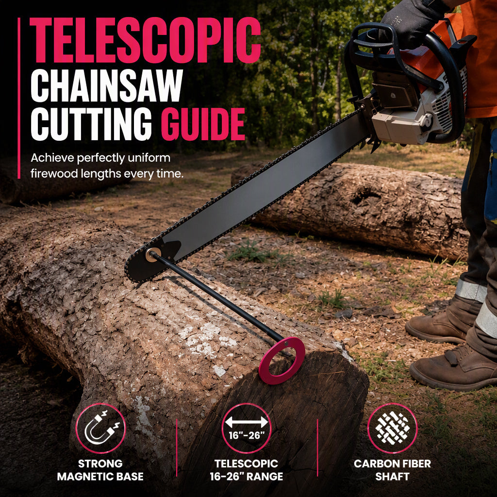 🪓 LIMITED-TIME 50% OFF! 📏 Chainsaw Cutting Marker Alignment Tool – Magnetic, Telescopic, Even Firewood Cuts ✨