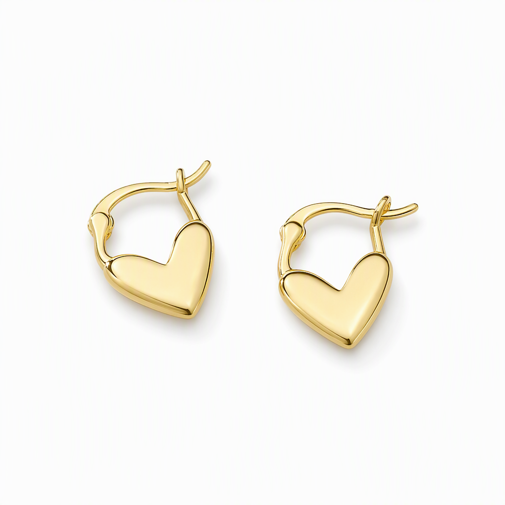 Minimalist Smooth Heart Huggie Hoop Earrings for Women Elegant and Versatile French Style Heart Shaped Earrings