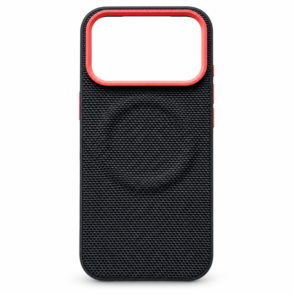 Magnetic Woven Texture Protective Phone Case with Gold Trim