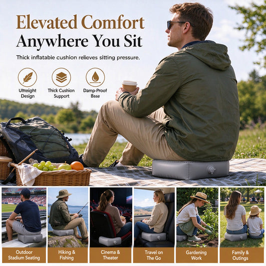 📢📢50% OFF !! ⏰Portable Inflatable Concert Cushion💯Lightweight, Waterproof Outdoor Seat Pad