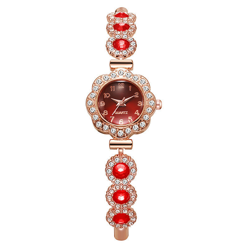 ⏳Limited-time 50% off⏰Women's Elegant Rhinestone Floral Bezel Watch🌸💎⌚