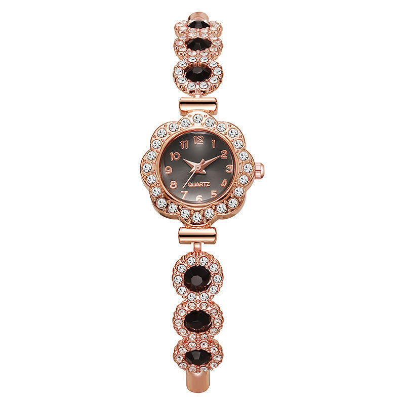 ⏳Limited-time 50% off⏰Women's Elegant Rhinestone Floral Bezel Watch🌸💎⌚