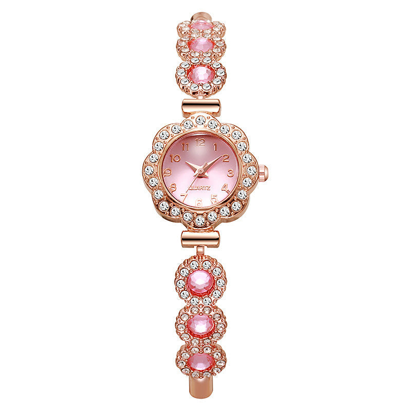 ⏳Limited-time 50% off⏰Women's Elegant Rhinestone Floral Bezel Watch🌸💎⌚