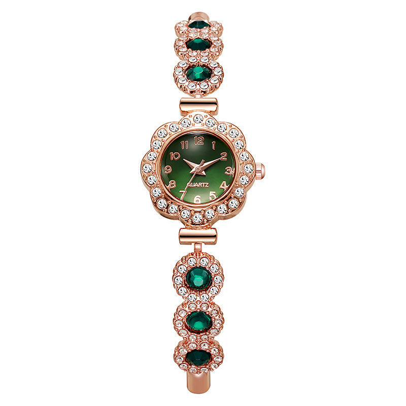 ⏳Limited-time 50% off⏰Women's Elegant Rhinestone Floral Bezel Watch🌸💎⌚
