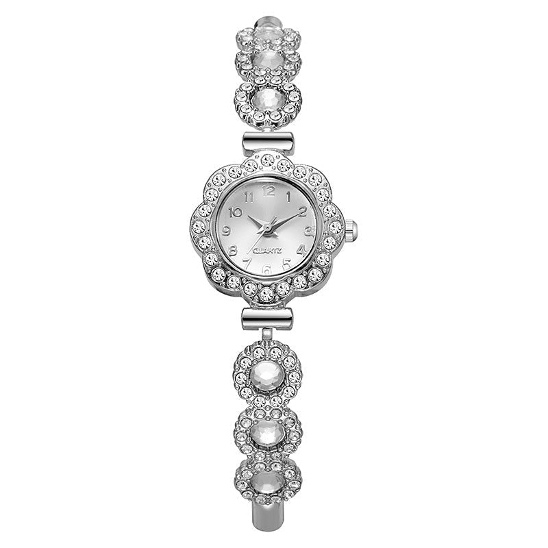 ⏳Limited-time 50% off⏰Women's Elegant Rhinestone Floral Bezel Watch🌸💎⌚