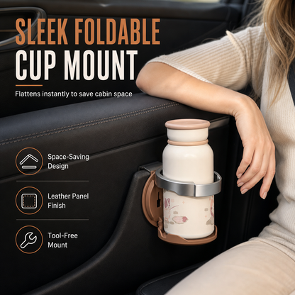 Multifunctional Foldable Car Door Cup Holder Large Diameter Beverage and Water Bottle Storage Rack