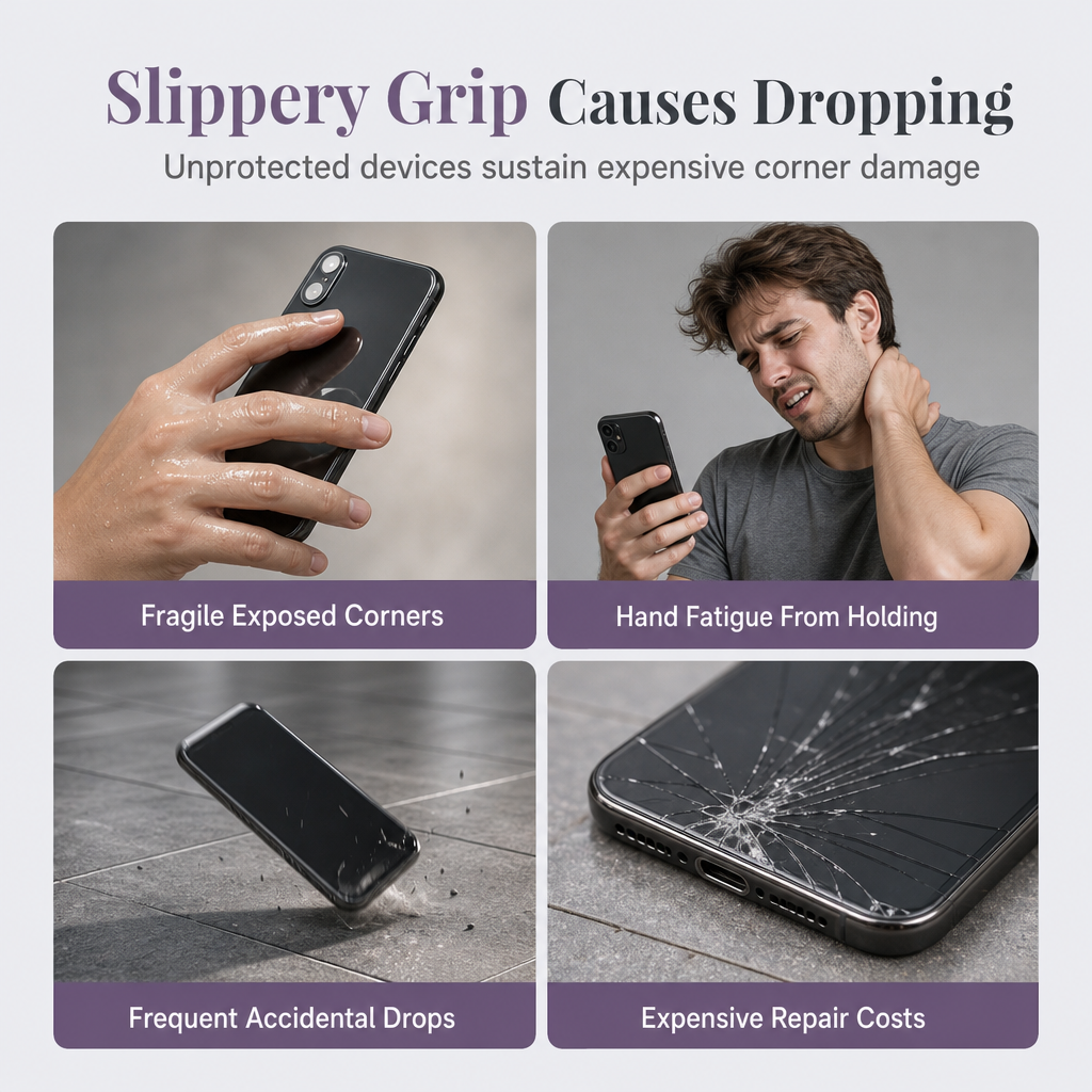 Shockproof Phone Case with Sliding Cover and Kickstand