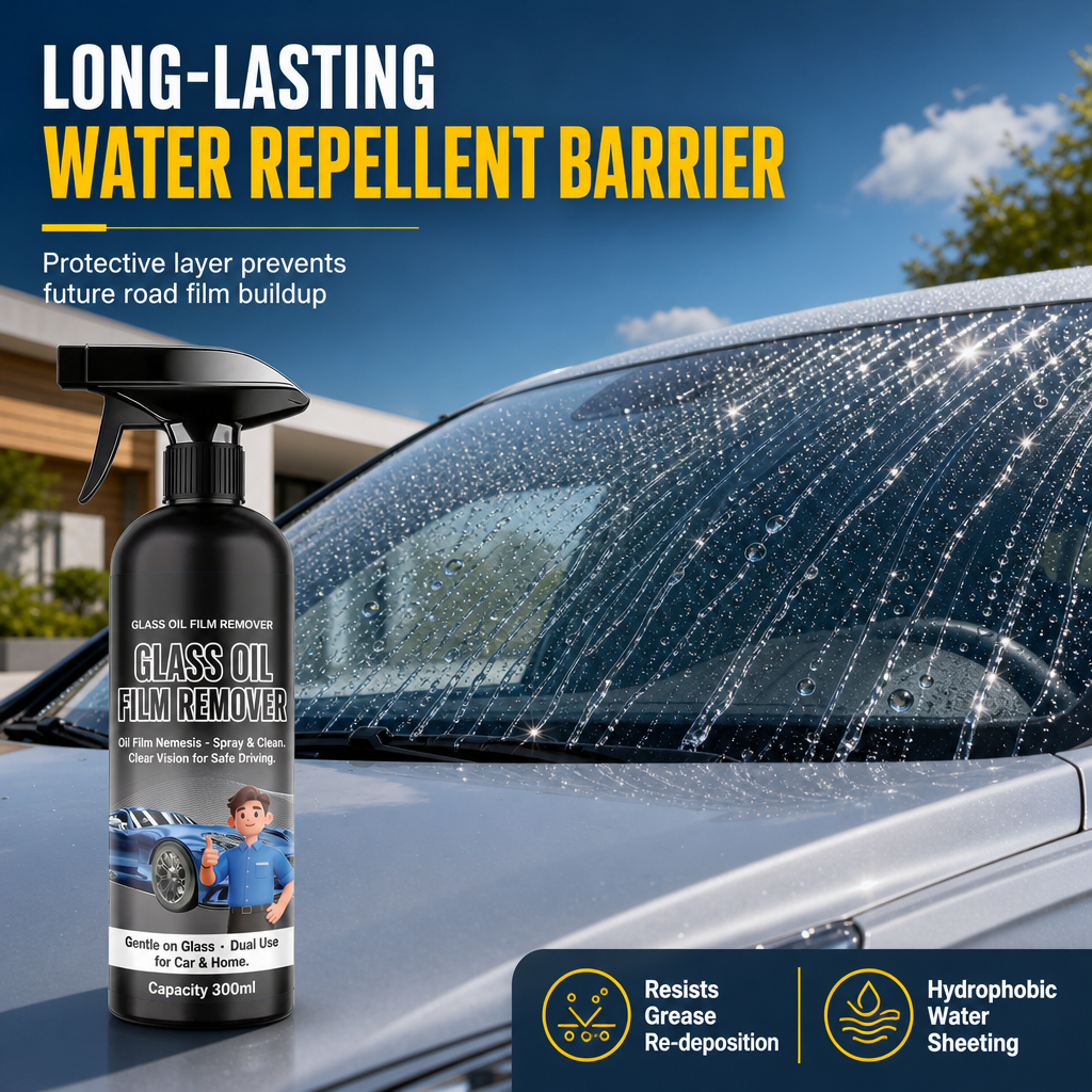 🚗 50% OFF NOW ✨ Windshield Oil-Film Remover Spray — Degreases & Clears Glare 💧