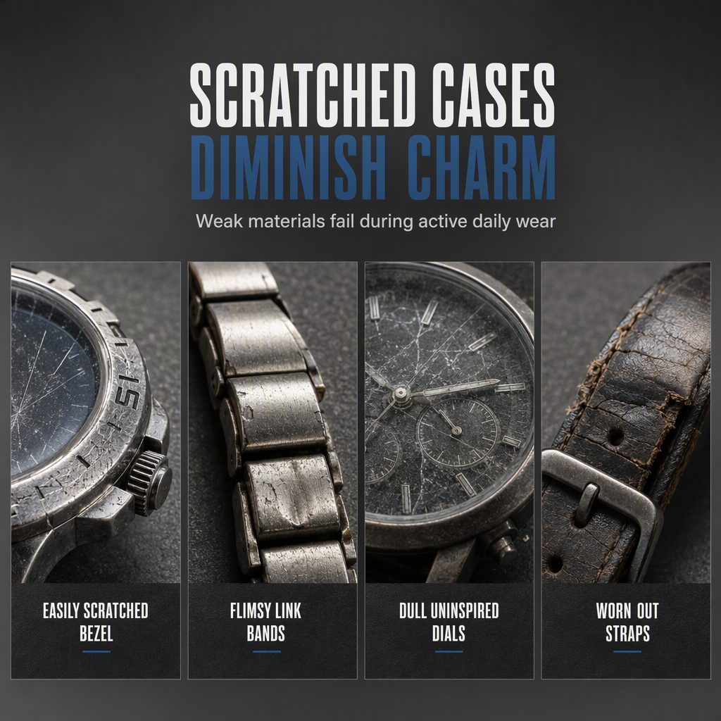 ✨⌚️Men's Steel Band Quartz Watch with Blue Light Glass and Decorative Three Eye Dial