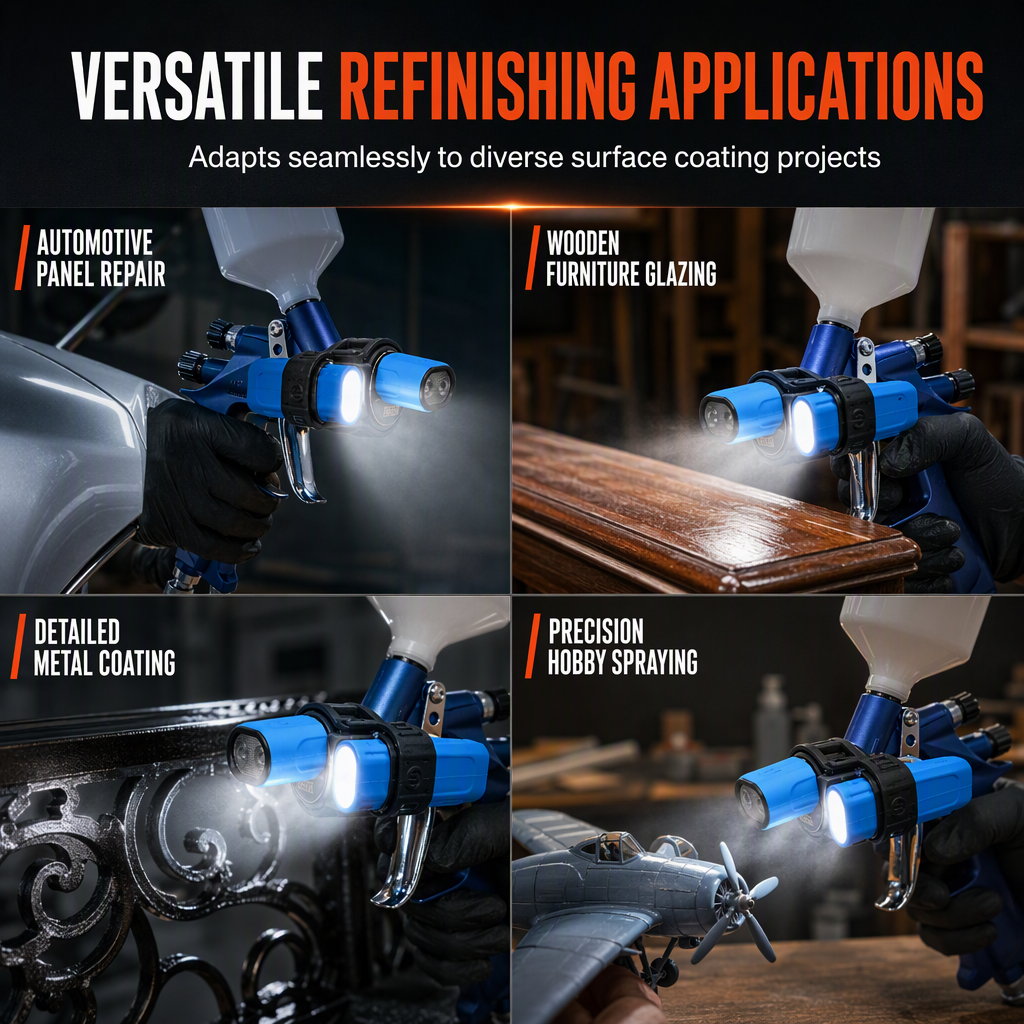 📢📢50% OFF !! ⏰Spray Gun Light for Car and Furniture Touch Up Spraying Auxiliary Lighting Attachment for Coating and Coloring