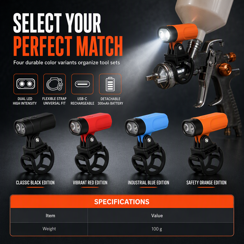 📢📢50% OFF !! ⏰Spray Gun Light for Car and Furniture Touch Up Spraying Auxiliary Lighting Attachment for Coating and Coloring