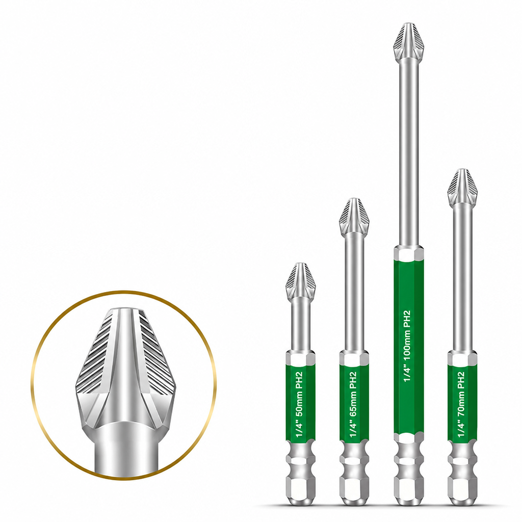 📢 50% OFF!🔥✨Magnetic Phillips Bit Set – Anti-Slip Grip & Impact Resistance for DIY & Repairs
