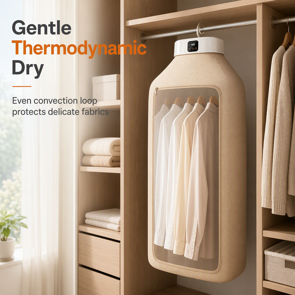 ♨ PROMO -50% ✨ Portable Foldable Clothes Dryer — Remote Control & 3D Warm Air 🧺