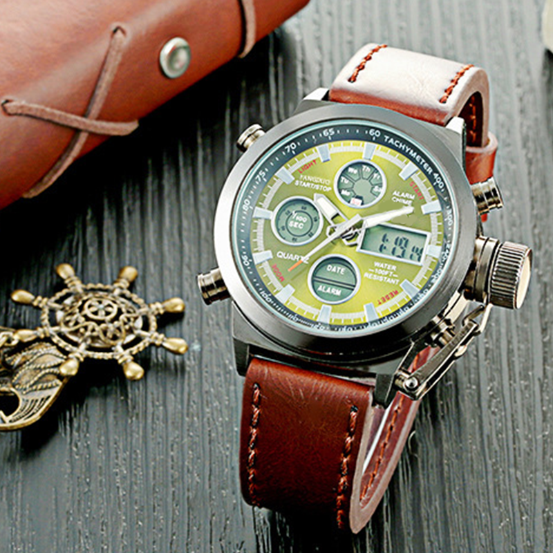 ✨⌚Vintage Dual-Display Waterproof Mechanical Watch