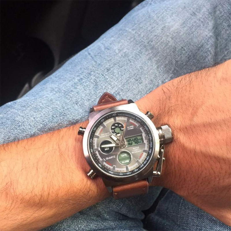 ✨⌚Vintage Dual-Display Waterproof Mechanical Watch