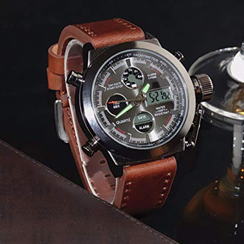 ✨⌚Vintage Dual-Display Waterproof Mechanical Watch