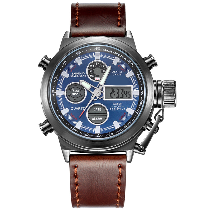 ✨⌚Vintage Dual-Display Waterproof Mechanical Watch