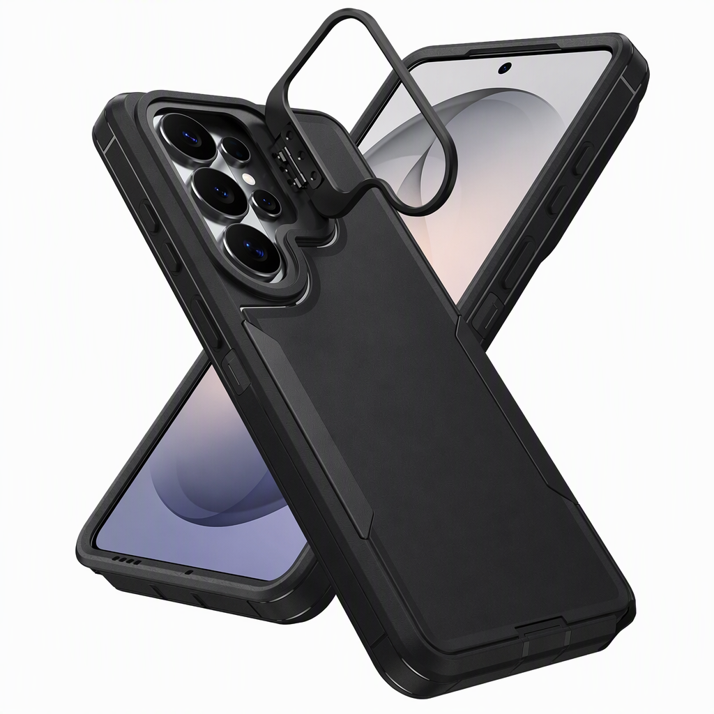 Shockproof Phone Case with Metal Lens Kickstand Protective Cover for Samsung Galaxy S26 S25 S24 S23 S22 Ultra Plus FE
