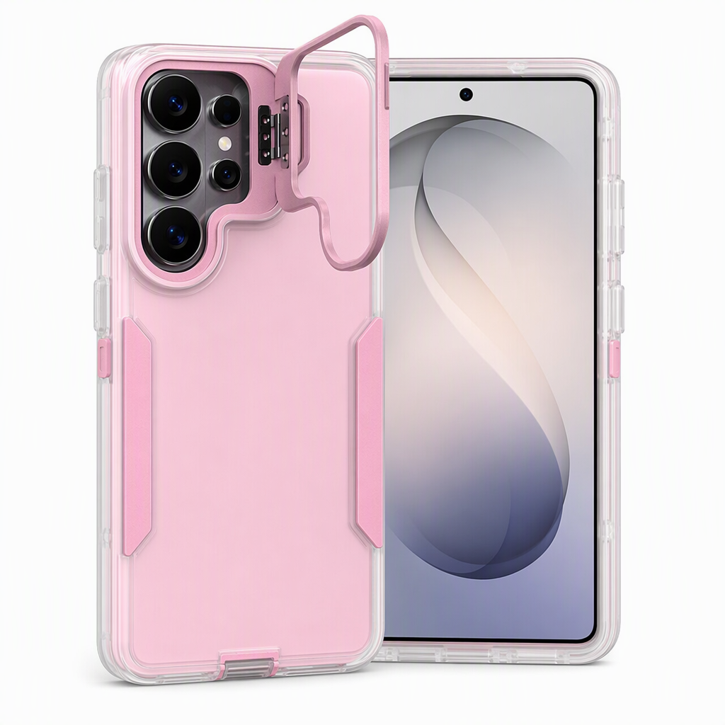 Shockproof Phone Case with Metal Lens Kickstand Protective Cover for Samsung Galaxy S26 S25 S24 S23 S22 Ultra Plus FE