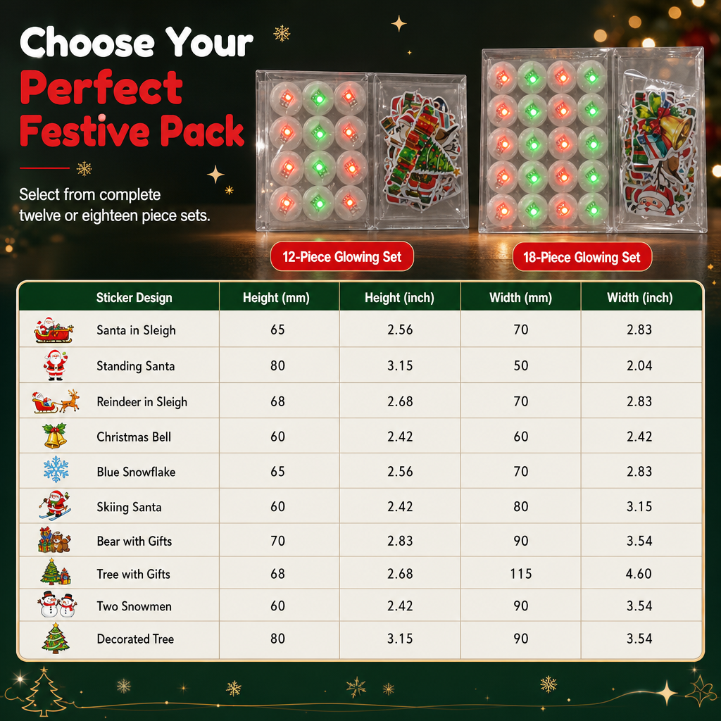 ✨🎁 LED Christmas Wall Stickers – Charming Holiday Characters & Red-and-Green Glow for Walls & Windows ⭐