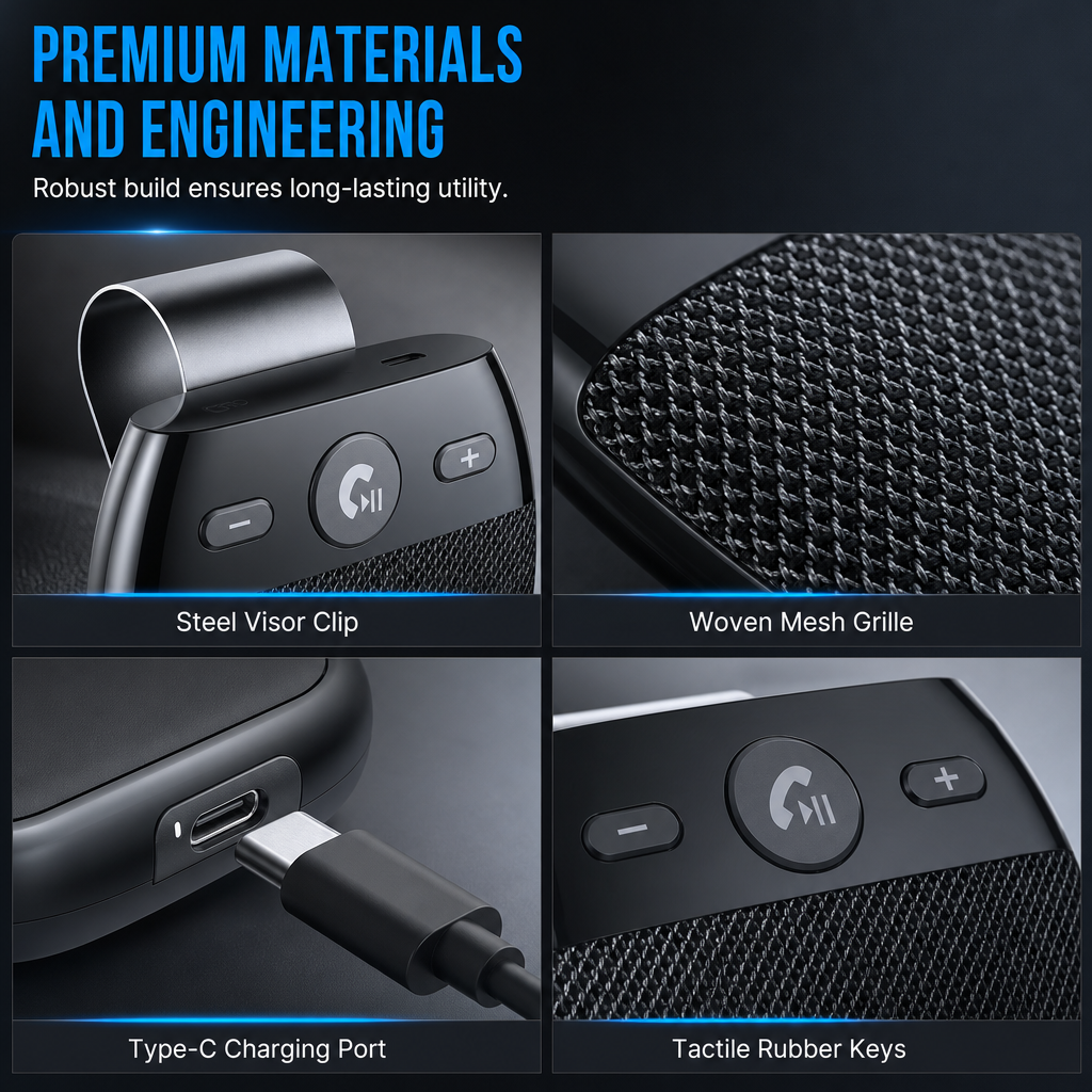 🚗 LIMITED-TIME 50% OFF! ✨ SP11 Car Sun Visor Bluetooth Speakerphone – Vibration Auto Power On, Hands-Free Calls 📞