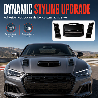 🚗 LIMITED-TIME 50% OFF! ✨ Car Hood Fake Air Vent Sticker – Shark Gill Style, Sport Look, No Drilling 🏎️