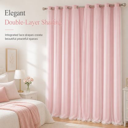✨ Double-Layer Curtains – Elegant Sheer Overlay & Light-Blocking Fabric for Cozy Bedrooms ❤️⭐