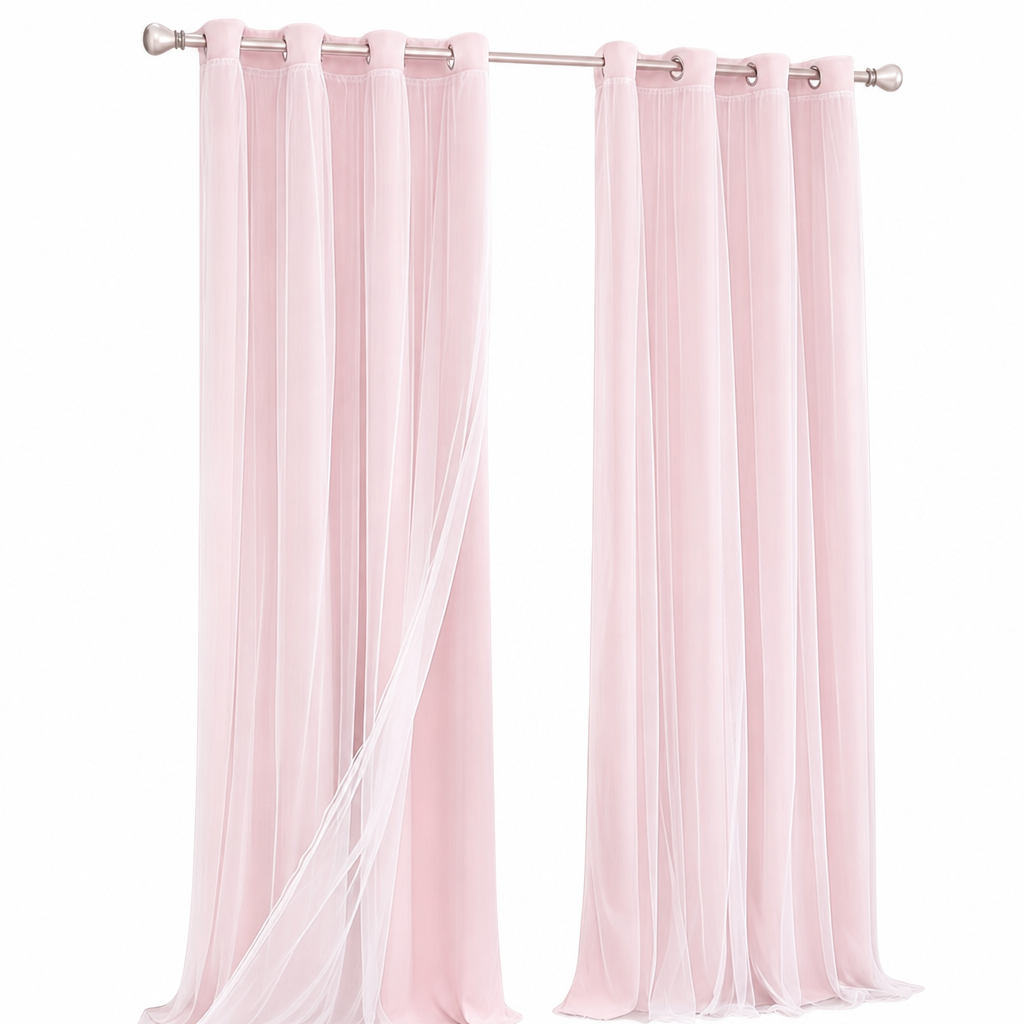 ✨ Double-Layer Curtains – Elegant Sheer Overlay & Light-Blocking Fabric for Cozy Bedrooms ❤️⭐