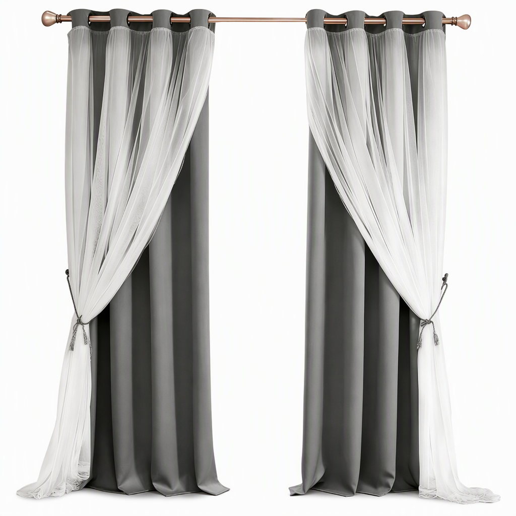 ✨ Double-Layer Curtains – Elegant Sheer Overlay & Light-Blocking Fabric for Cozy Bedrooms ❤️⭐