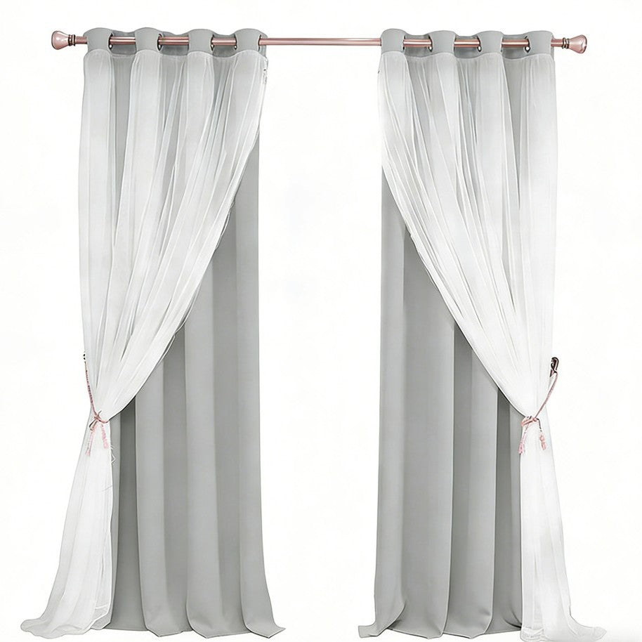 ✨ Double-Layer Curtains – Elegant Sheer Overlay & Light-Blocking Fabric for Cozy Bedrooms ❤️⭐