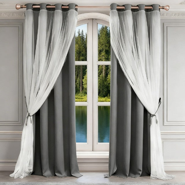 ✨ Double-Layer Curtains – Elegant Sheer Overlay & Light-Blocking Fabric for Cozy Bedrooms ❤️⭐