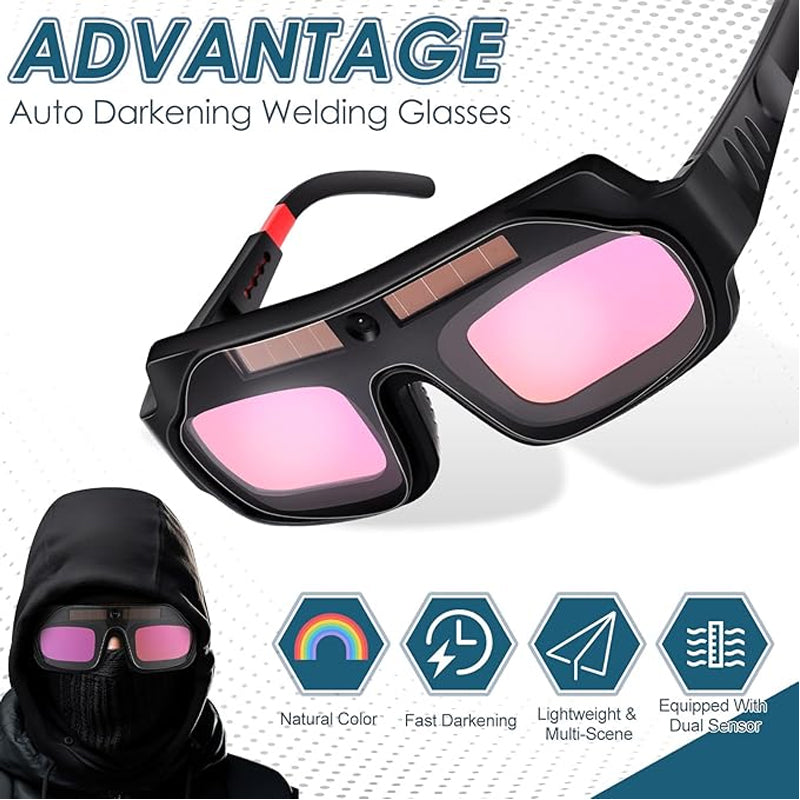 Solar-Powered Auto-Light-Changing Welding Glasses