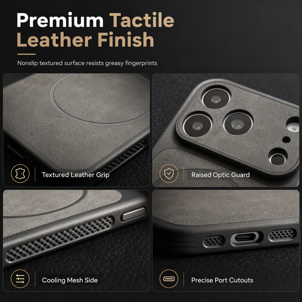 Shockproof Magnetic Faux Leather Phone Case