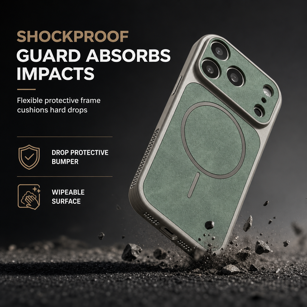 Shockproof Magnetic Faux Leather Phone Case