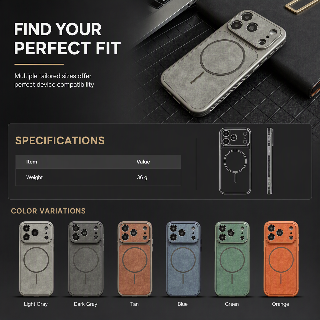 Shockproof Magnetic Faux Leather Phone Case