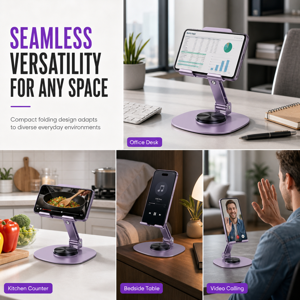 📢📢 50% OFF✨Premium All-Metal Phone Stand – 360° Rotating Desktop Holder