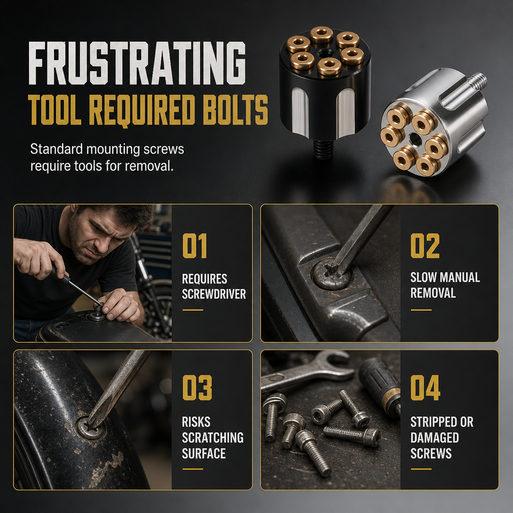 📢📢50% OFF !! ⏰Motorcycle CNC Quick Release Seat Bolt 6mm Seat Cushion Fixing Screw