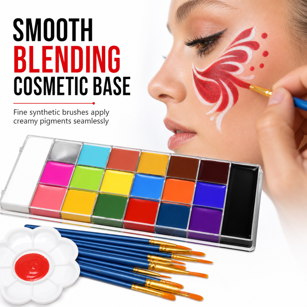 Face and Body Oil Palette for Kids and Adults Theatrical Chinese Opera Makeup and Festival Party Body Painting Pigment Kit