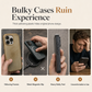 Magnetic Matte Electroplated Phone Case with Large Window Protector Full Coverage Protective Cover