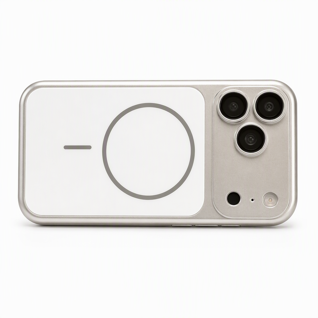 Magnetic Matte Electroplated Phone Case with Large Window Protector Full Coverage Protective Cover
