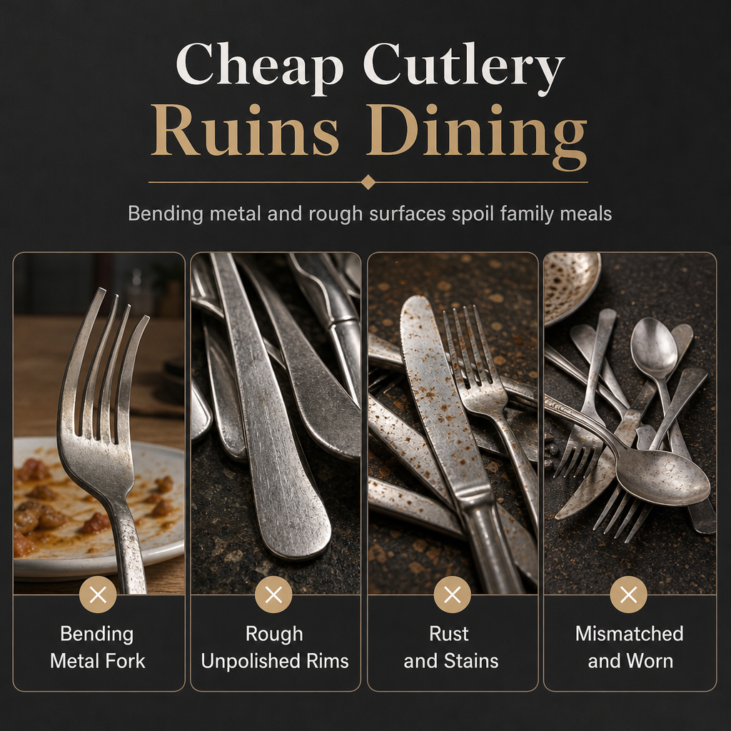 📢📢 50% OFF🥂304 Stainless Steel Cutlery Set – Elegant Slim-Design Knives, Forks & Spoons