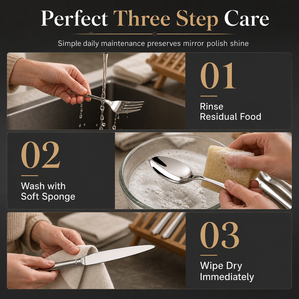📢📢 50% OFF🥂304 Stainless Steel Cutlery Set – Elegant Slim-Design Knives, Forks & Spoons