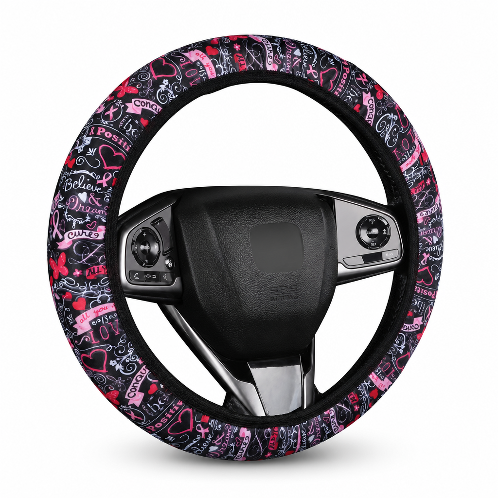 🚗 LIMITED-TIME 50% OFF! ✨ Ringless Silk Steering Wheel Cover – Breathable, Printed, All-Season ❄️