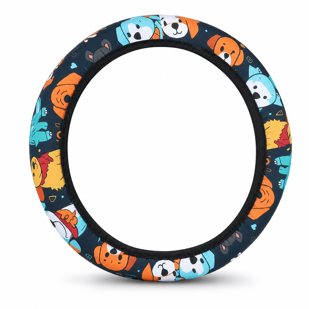 🚗 LIMITED-TIME 50% OFF! ✨ Ringless Silk Steering Wheel Cover – Breathable, Printed, All-Season ❄️