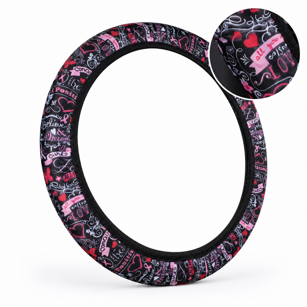 🚗 LIMITED-TIME 50% OFF! ✨ Ringless Silk Steering Wheel Cover – Breathable, Printed, All-Season ❄️