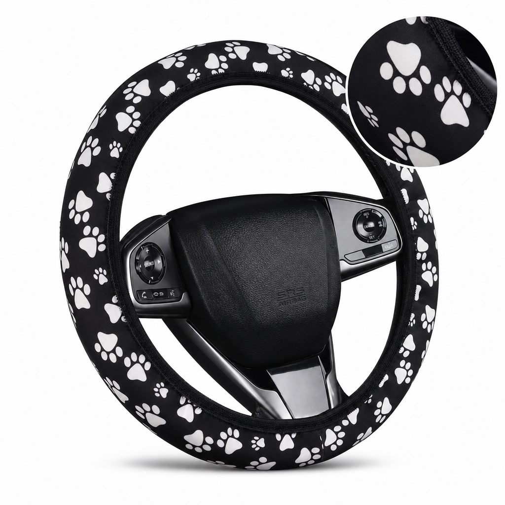 🚗 LIMITED-TIME 50% OFF! ✨ Ringless Silk Steering Wheel Cover – Breathable, Printed, All-Season ❄️