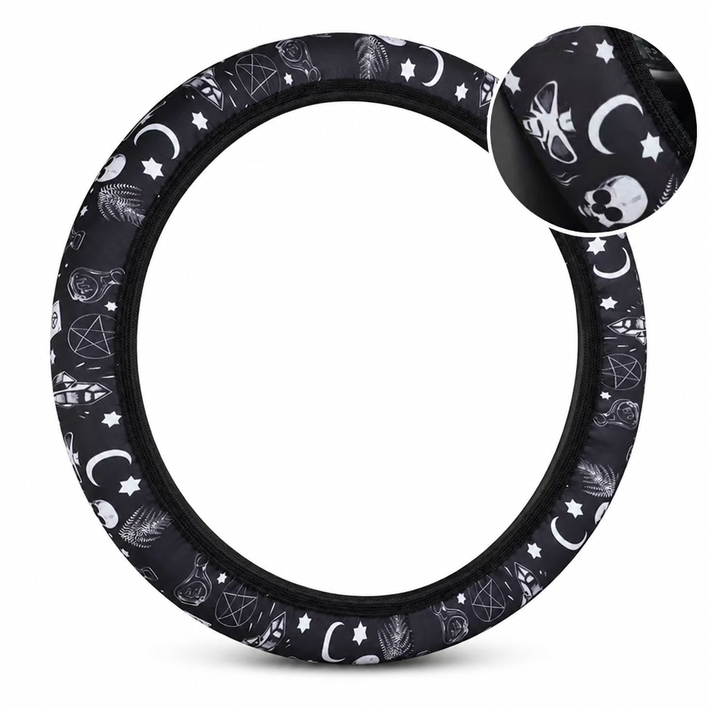 🚗 LIMITED-TIME 50% OFF! ✨ Ringless Silk Steering Wheel Cover – Breathable, Printed, All-Season ❄️